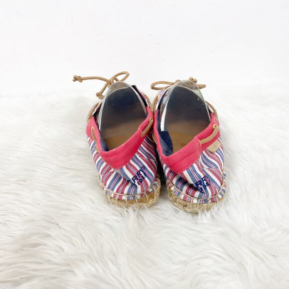 Sperry Topsider 8 M Womens Red Blue Canvas Katama Espadrille Flats - Picture 3 of 7